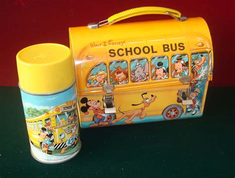 did they ban metal lunch box with thermos|school lunch boxes 1960s.